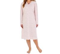 Slenderella Anemone Long Sleeve V-neck Cotton Nightdress (12/14, pink)