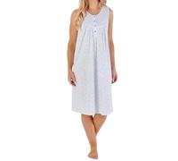 Slenderella Daisy Build Up Shoulders 40 Inch Cotton Nightdress (10/12, blue)