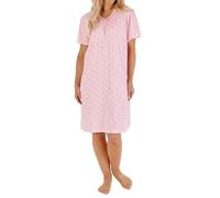 Slenderella Daisy Short Sleeve V-neck 40 Inch Cotton Nightdress (20/22, pink)
