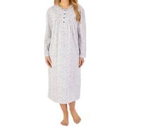 Slenderella Ditsy Print 45" Long Sleeve Jersey Nightdress ND08102 Blue 16-18