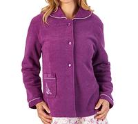 Slenderella Elegant Button Opening Embroidered Boucle Fleece Bedjacket (10/12, plum)