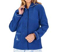 Slenderella Elegant Button Opening Embroidered Boucle Fleece Bedjacket (12/14, navy)