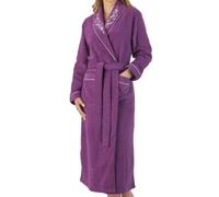 Slenderella Elegant Embroidered Boucle Fleece Wrap Housecoat (16/18, Plum)