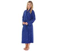 Slenderella Embossed Wrap Dressing Gown HC03312 Navy Medium