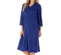 Slenderella Embossed Zip Dressing Gown HC03311 Navy 2XL