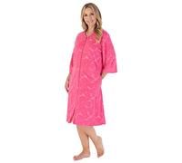 Slenderella Embossed Zip Dressing Gown HC03311 Raspberry Small