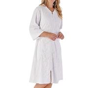 Slenderella Embossed Zip Dressing Gown HC03311 White Small