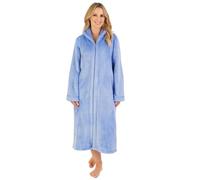 Slenderella Flannel Fleece Zip Through Warm Housecoat (20/22, Blue)