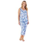 Slenderella Floral Cropped Pyjamas PJ03113 Blue 16-18