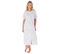 Slenderella Floral Short Sleeve Button Nightie ND03133 Pink 16-18