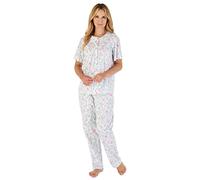 Slenderella Floral Short Sleeve Button Pyjamas PJ03134 Pink 24-26