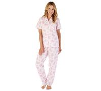 Slenderella Floral Short Sleeve Button Pyjamas PJ03209 Pink 20-22