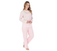 Slenderella Forget Me Not Long Sleeve Cotton Interlock Pyjama Set (20/22, pink)