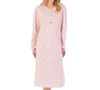 Slenderella Galium Long Sleeve Cotton Jersey 45 Inch Nightdress (24/26, pink)