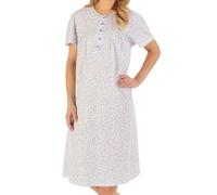 Slenderella Galium Short Sleeve Cotton Jersey 42 Inch Nightdress (12/14, blue)