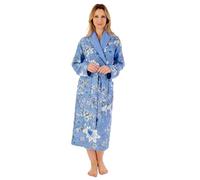 Slenderella HC02350-BL Women's Blue Print Floral Pattern Dressing Gown Small