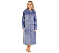 Slenderella Herringbone Button Opening 46 Inch Housecoat (10/12, Grey)