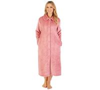 Slenderella Herringbone Button Opening 46 Inch Housecoat (10/12, Pink)