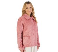Slenderella Herringbone Fleece Buttoned Bedjacket (10/12, Pink)