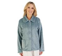 Slenderella Herringbone Fleece Buttoned Bedjacket (20/22, Green)