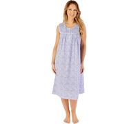Slenderella Indi Print 42" Sleeveless Jersey Nightdress ND08105 Blue 20-22