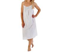 Slenderella Ladies Annabelle Spaghetti Strap Woven Cotton 44 Inch Nightdress ND07205 Blue 10-12