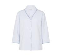 Slenderella Ladies Button Up Floral Mock Quilt Bed Jacket Luxury Shawl Collar Housecoat Small (Blue)