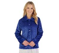 Slenderella Ladies Embossed Bed Jacket BJ06315 Blue Small