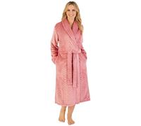 Slenderella Ladies Embossed Wrap Dressing Gown HC06318 Pink Large