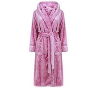 Slenderella Ladies Fleece Hooded Robe HC4341 Pink XL