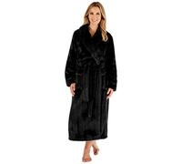 Slenderella Ladies Fleece Shawl Collar Robe HC4342 Black XL