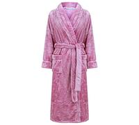 Slenderella Ladies Fleece Shawl Collar Robe HC4342 Pink Large