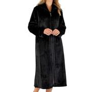 Slenderella Ladies Fleece Zip Robe HC4340 Black Medium