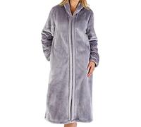 Slenderella Ladies Fleece Zip Robe HC4340 Silver Large
