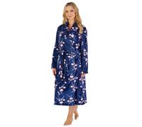 Slenderella Ladies Floral Wrap Dressing Gown HC06313 Navy Large