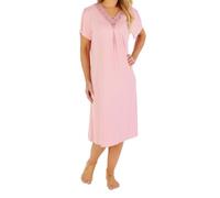 Slenderella Ladies Gaspe Supersoft Short Sleeve Nightdress GL07702 Solid Pink Medium