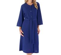 Slenderella Ladies Lightweight Waffle Button Up Robe Hotel Spa Dressing Gown Large (Navy)