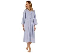 Slenderella Ladies Lightweight Waffle Button Up Robe Hotel Spa Dressing Gown XXL (Blue)