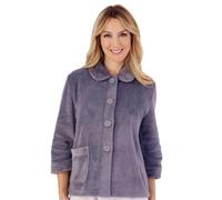 Slenderella Ladies Mini Waffle Bed Jacket BJ4300 Grey 3XL