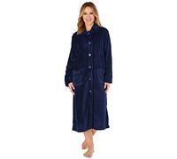 Slenderella Ladies Mini Waffle Button Robe HC4301 Navy Medium