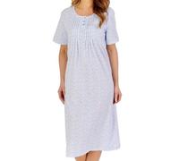 Slenderella Ladies Modern Floral Short Sleeve Jersey Nightdress ND1102 Blue 16-18