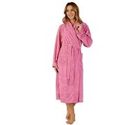 Slenderella Ladies Shawl Collar Floral Embossed Gown HC3307 Pink Large