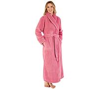 Slenderella Ladies Shawl Collar Wrap Dressing Gown Waffle Fleece Long Bath Robe XL (Pink) (HC4329)