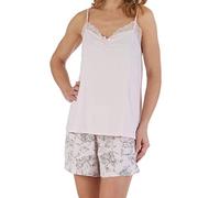 Slenderella Ladies Sketch Floral Short Pyjamas PJ55123 Pink 16-18