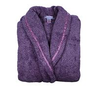 Slenderella Ladies Super Soft Fleece Wrap Bath Robe Charcoal Fleck Dressing Gown Large (Pink)