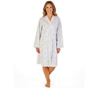 Slenderella Ladies Vintage Floral Jersey Housecoat HC1109 Blue 16-18
