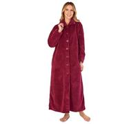 Slenderella Ladies Waffle 52" Button Dressing Gown HC4328 Raspberry Small