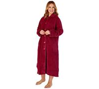 Slenderella Ladies Waffle Button Dressing Gown HC4327 Raspberry Small