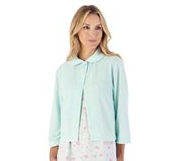 Slenderella Ladies Waffle Knit Button Fastening Bed Jacket 3/4 Sleeve House Coat Small (Mint)