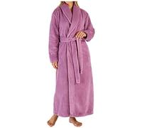 Slenderella Ladies Womens Soft Thick Light Purple Waffle Fleece Shawl Collared Light Purple Tie Belt Up Bath Robe Dressing Gown House Coat XXL UK 24 26